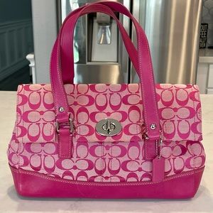 Coach - Hampton Signature Satchel, Pink